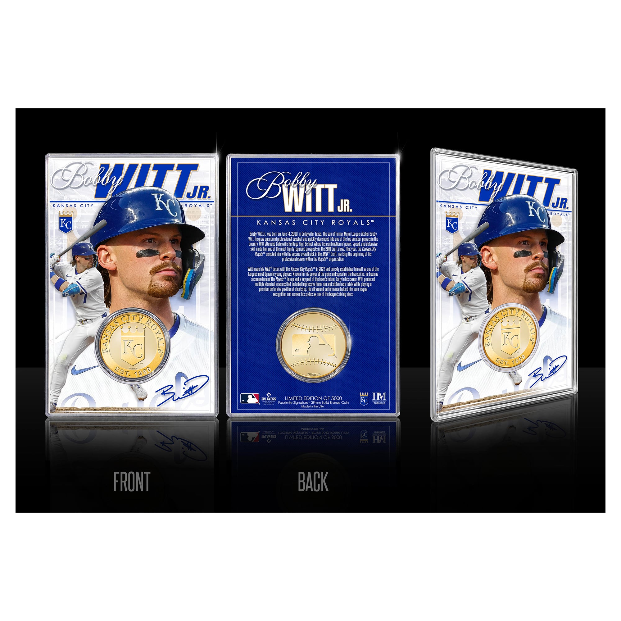 Highland Mint Bobby Witt Jr. Kansas City Royals Limited Edition Bronze Coin with Acrylic Holder