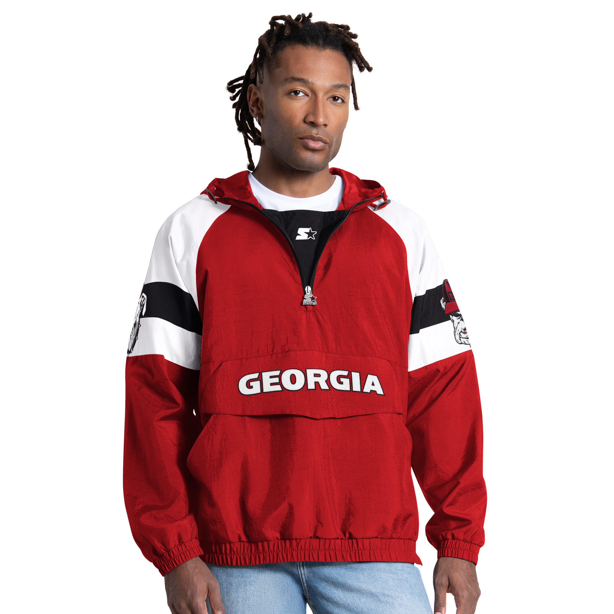 Men’s Starter Red Georgia Bulldogs Street Cut Half-Zip Jacket Men’s Starter Red Georgia Bulldogs Street Cut Half-Zip Jacket