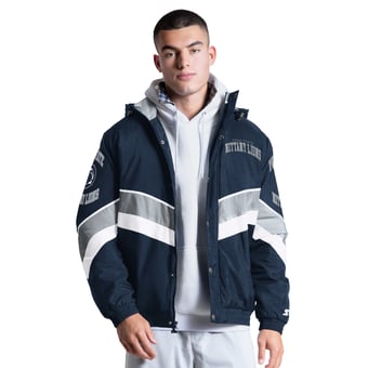 Men's Starter Navy Penn State Nittany Lions The Chevron Full-Zip Hooded Jacket