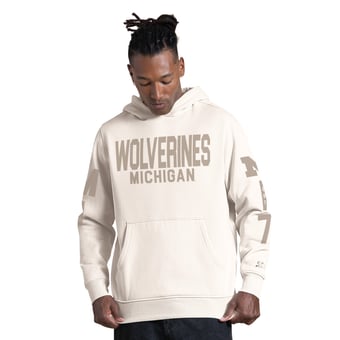 Men's Starter Cream Michigan Wolverines Locker Room Hoodie
