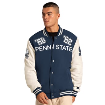 Men's Starter Navy Penn State Nittany Lions Triple Crown Commemorative Full Snap Jacket