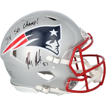 "Rob Gronkowski New England Patriots Autographed Riddell Speed Authentic Helmet with ""3x SB Champ!"" Inscription"