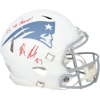 "Rob Gronkowski New England Patriots Autographed Riddell Rivalry Speed Authentic Helmet with ""3x SB Champ!"" Inscription"
