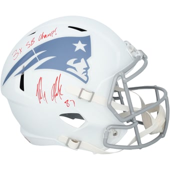 Rob Gronkowski New England Patriots Autographed Riddell Rivalry Speed Replica Helmet with "3x SB Champ!" Inscription