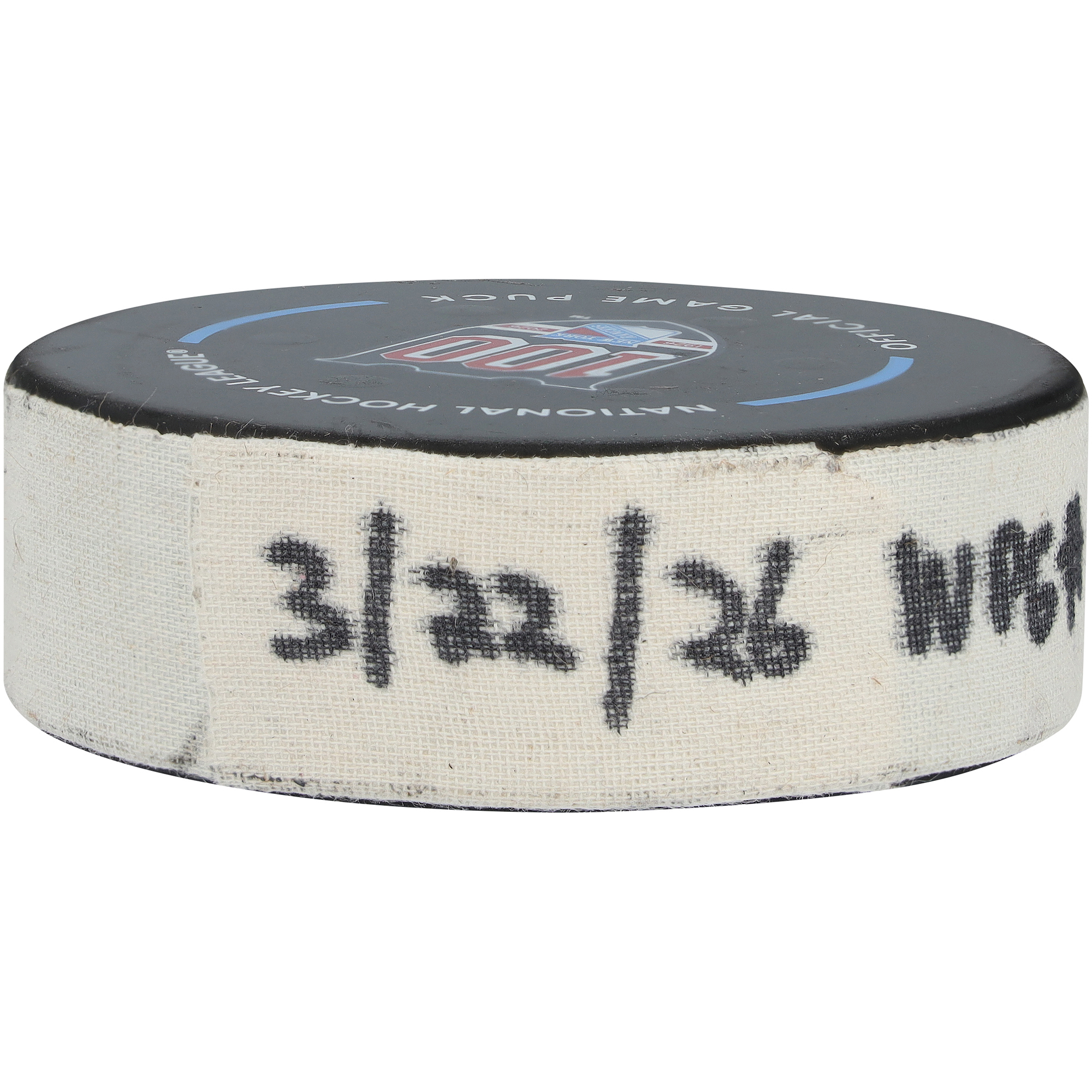 Adam Lowry Winnipeg Jets Game-Used Goal Puck from March 22, 2026 vs. New York Rangers