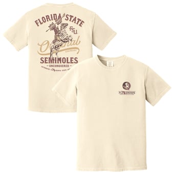 Men's FloGrown  Cream Florida State Seminoles Vintage Mascot T-Shirt