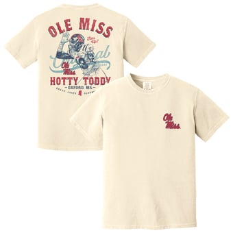 Men's  Cream Ole Miss Rebels Vintage Mascot T-Shirt