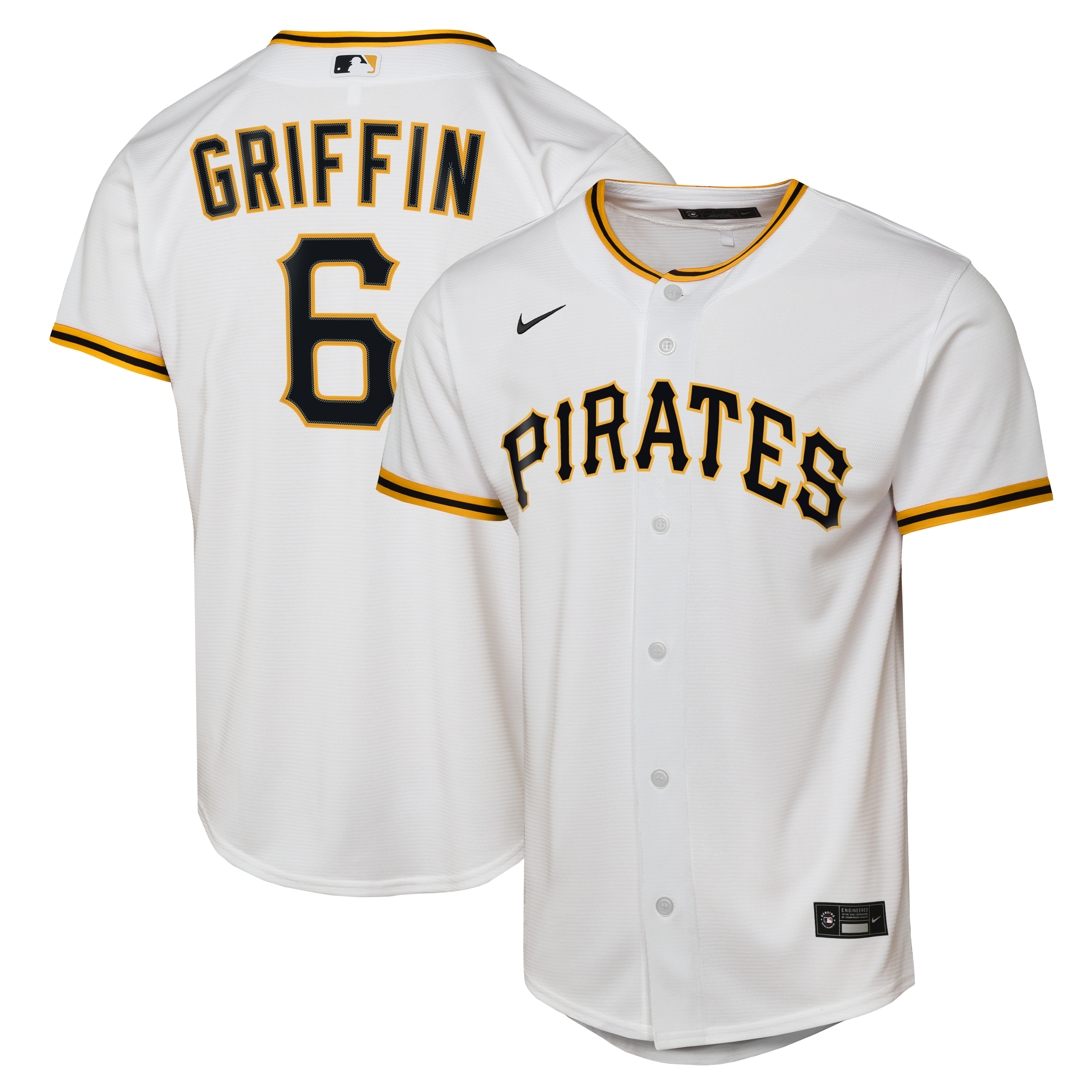 Youth Nike Konnor Griffin White Pittsburgh Pirates Home Replica Jersey