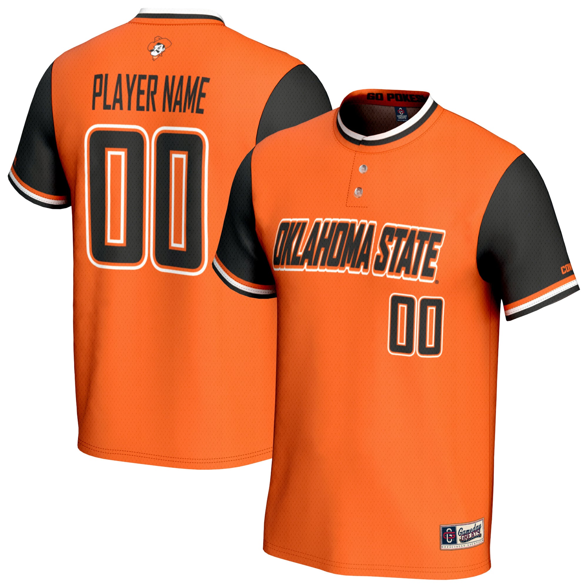 Youth GameDay Greats Orange Oklahoma State Cowboys NIL Pick-A-Player Lightweight Collegiate Softball Fashion Jersey
