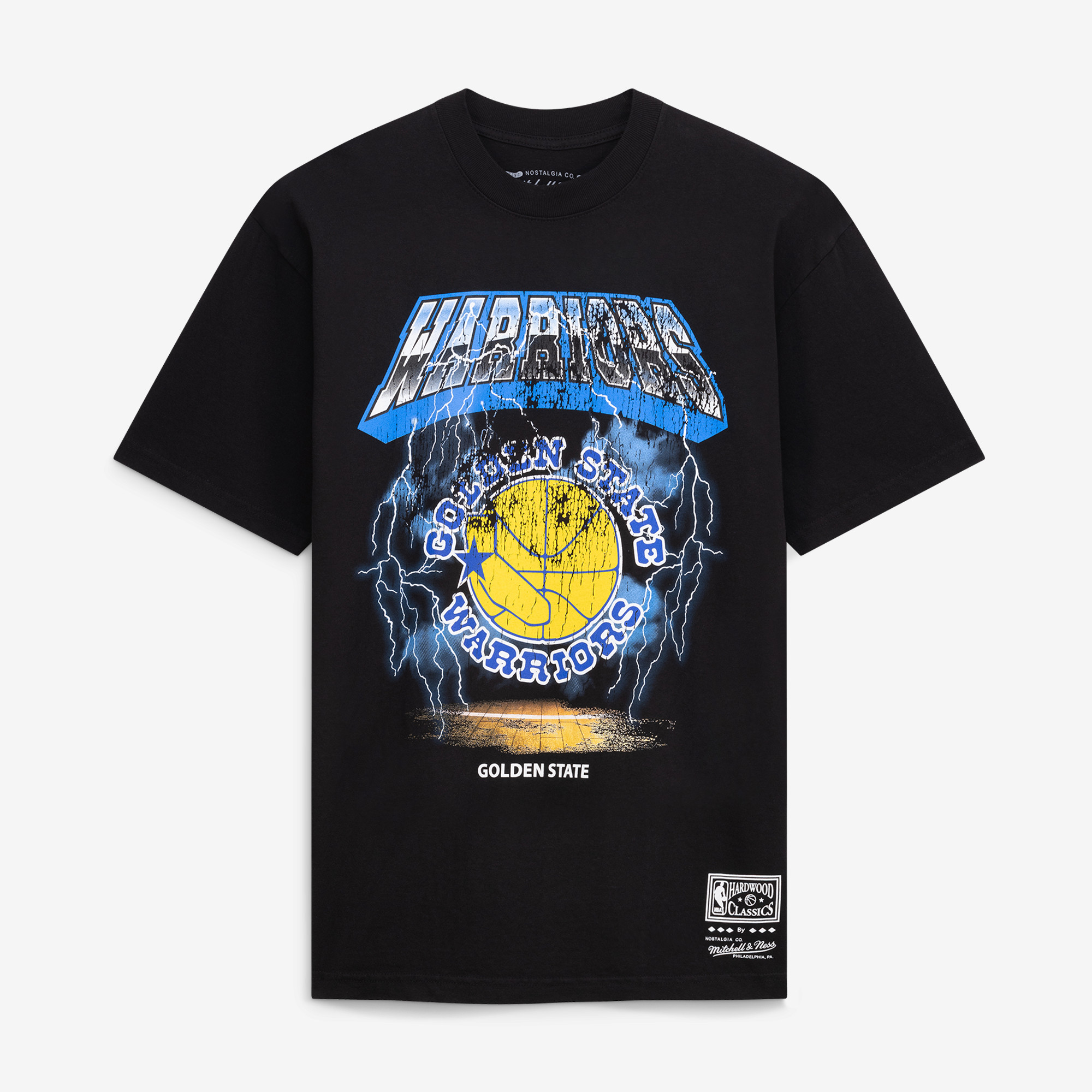Men’s Mitchell & Ness Black Golden State Warriors Lightning T-Shirt Men’s Mitchell & Ness Black Golden State Warriors Lightning T-Shirt