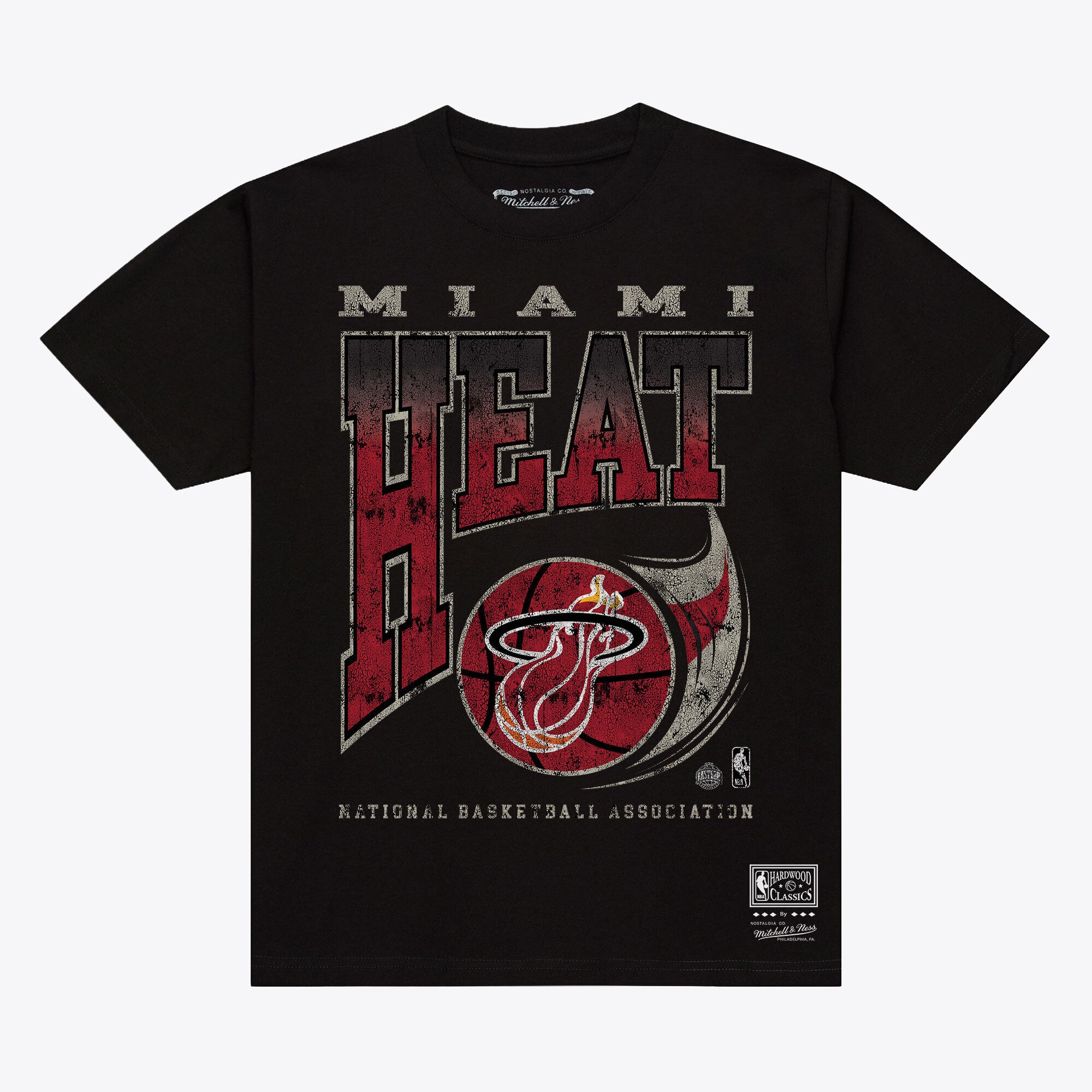 Men's Mitchell & Ness  Black Miami Heat Hardwood Classics Ball Out T-Shirt