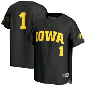 Unisex GameDay Greats Black Iowa Hawkeyes Lightweight Collegiate Baseball Fashion Jersey