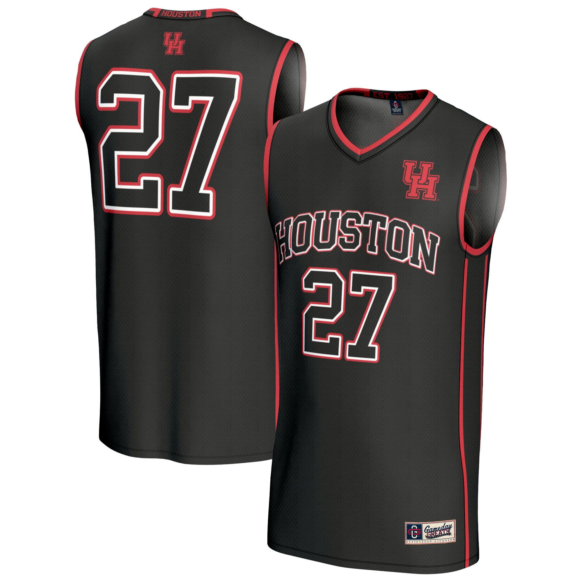 Unisex GameDay Greats Black Houston Cougars Lightweight Collegiate Basketball Fashion Jersey