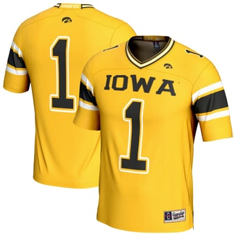 Unisex GameDay Greats Gold Iowa Hawkeyes Lightweight Collegiate Football Fashion Jersey
