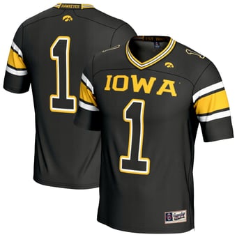 Unisex GameDay Greats Black Iowa Hawkeyes Lightweight Collegiate Football Fashion Jersey