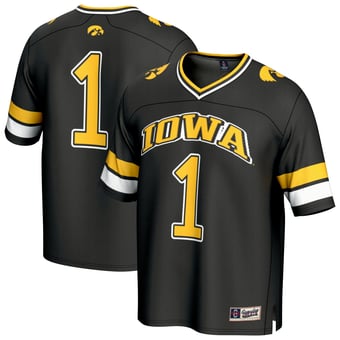 Unisex GameDay Greats Black Iowa Hawkeyes Lightweight Collegiate Football Fashion Jersey