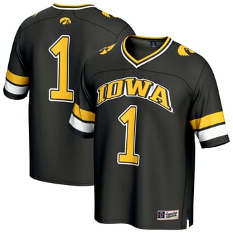 Youth GameDay Greats Black Iowa Hawkeyes Lightweight Collegiate Football Fashion Jersey