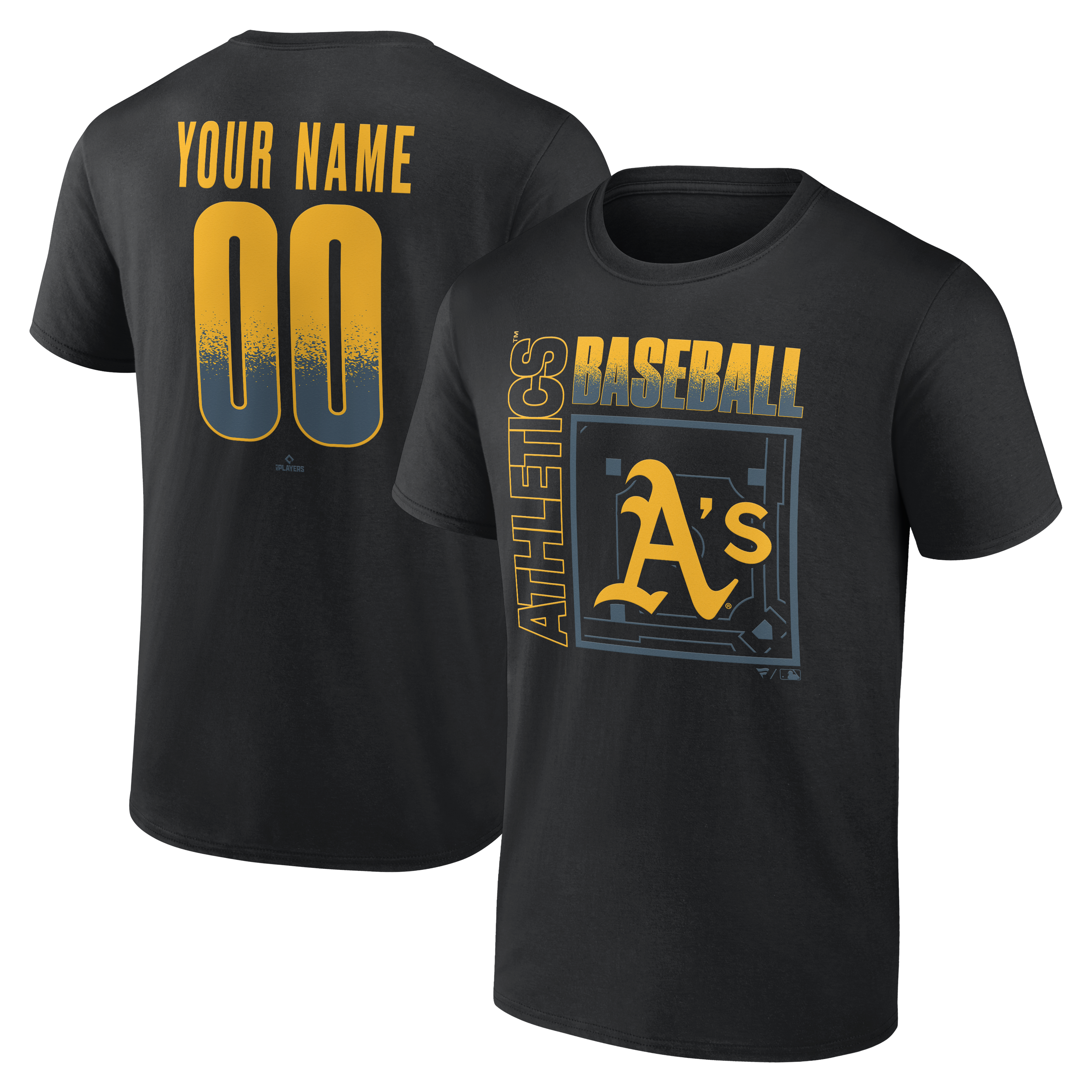 Men’s Black Athletics Home Field Pop Personalized Name & Number T-Shirt Men’s Black Athletics Home Field Pop Personalized Name & Number T-Shirt