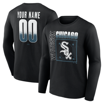 Men's Black Chicago White Sox  Home Field Pop Personalized Name & Number Long Sleeve T-Shirt