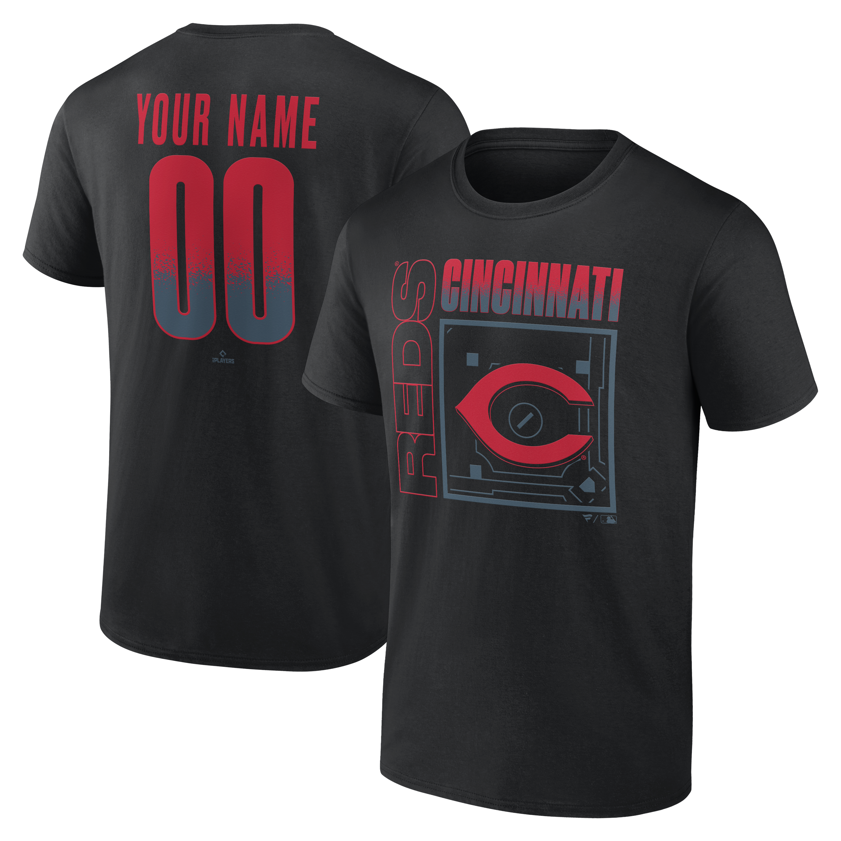 Men’s Black Cincinnati Reds Home Field Pop Personalized Name & Number T-Shirt Men’s Black Cincinnati Reds Home Field Pop Personalized Name & Number T-Shirt