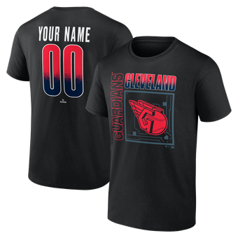 Men's Black Cleveland Guardians  Home Field Pop Personalized Name & Number T-Shirt