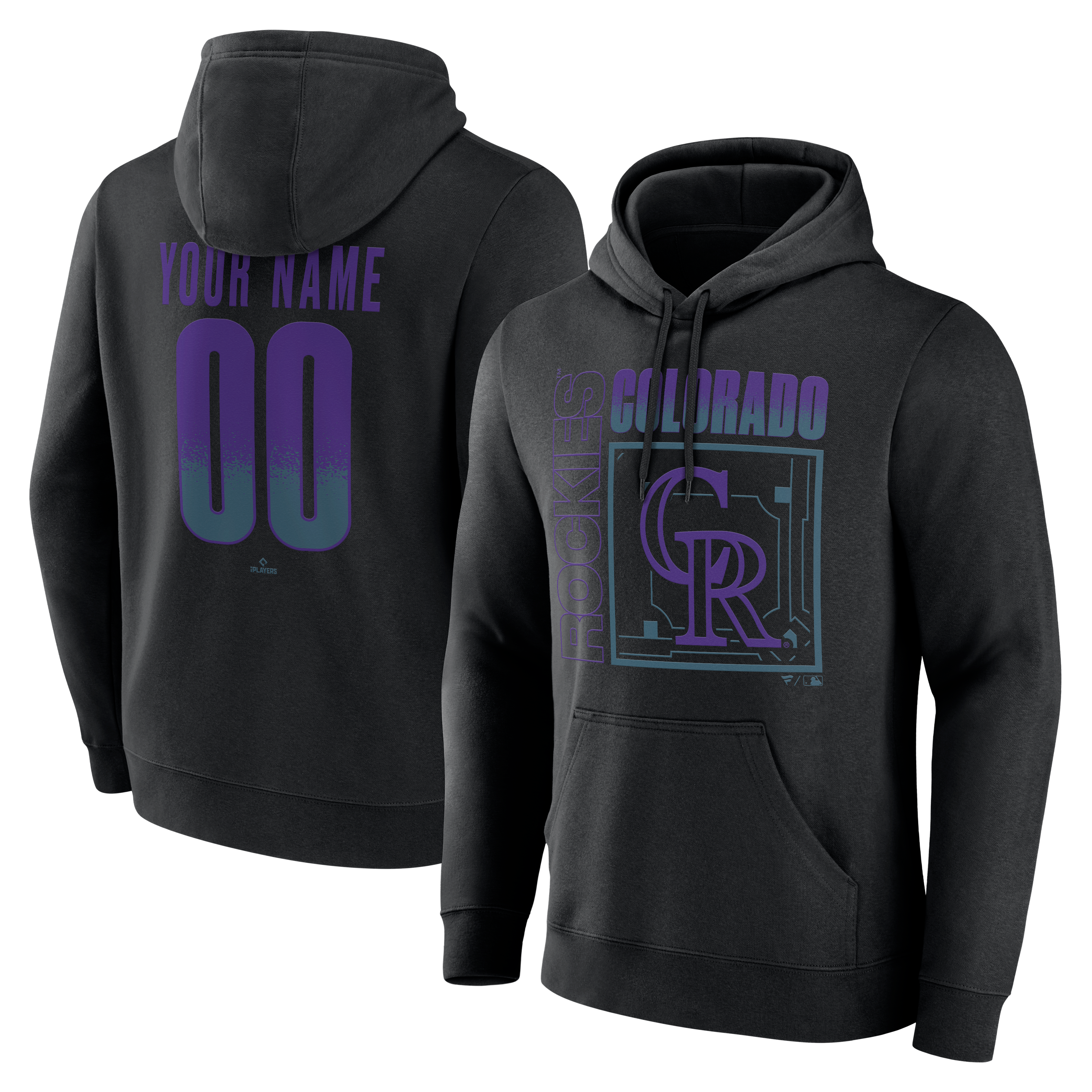 Men's Black Colorado Rockies  Home Field Pop Personalized Name & Number Hoodie