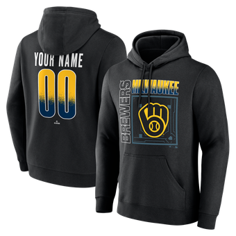 Men's Black Milwaukee Brewers  Home Field Pop Personalized Name & Number Hoodie