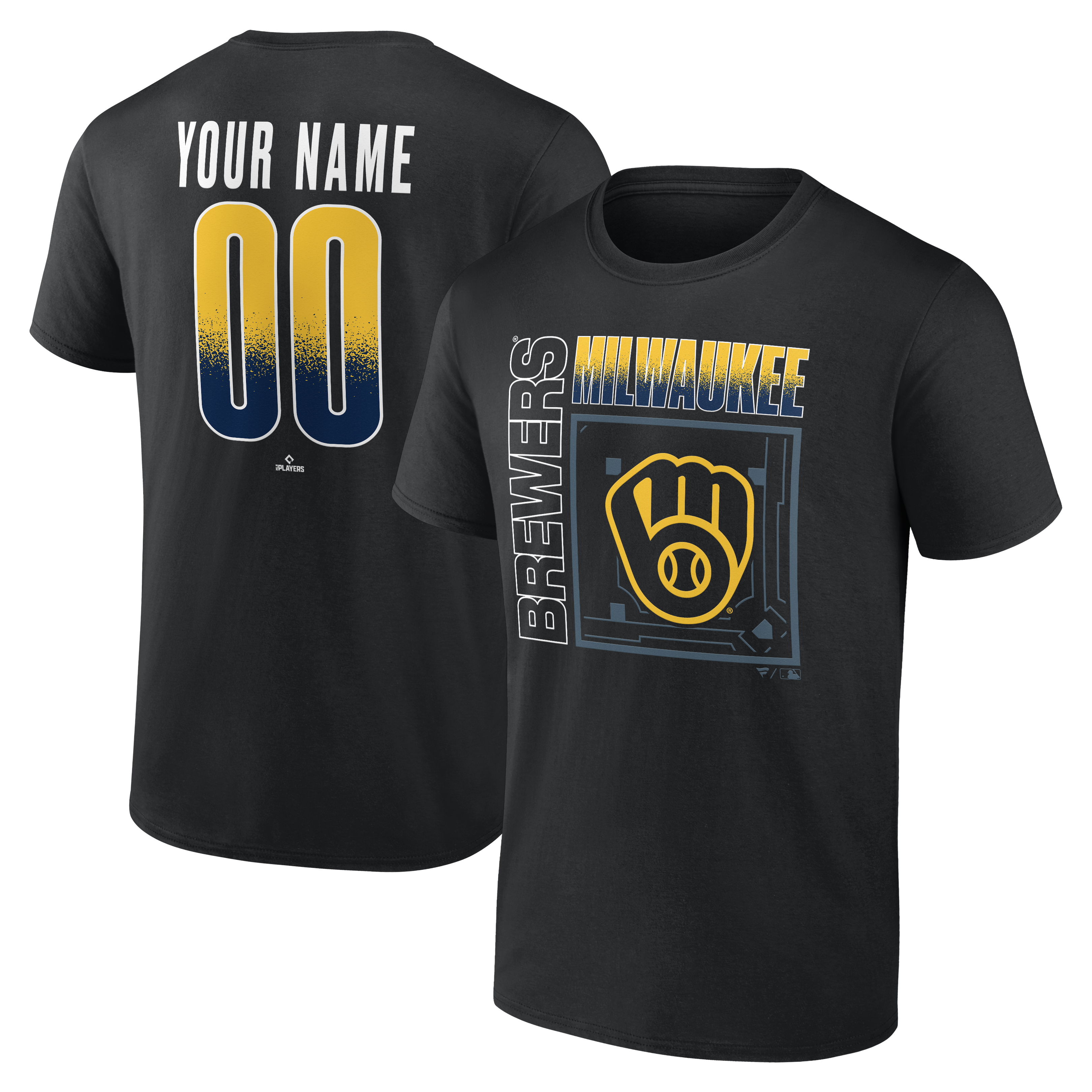 Men’s Black Milwaukee Brewers Home Field Pop Personalized Name & Number T-Shirt Men’s Black Milwaukee Brewers Home Field Pop Personalized Name & Number T-Shirt