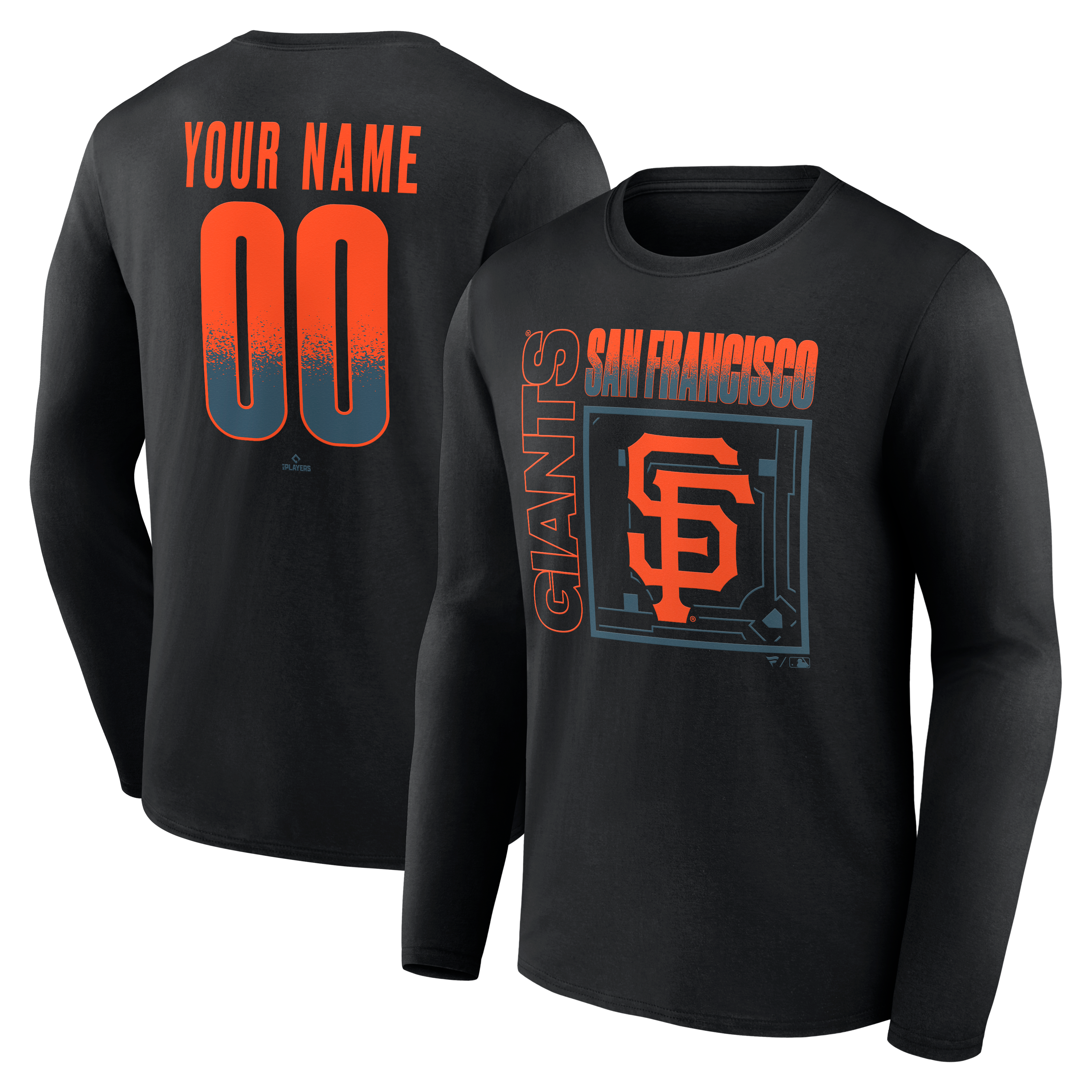 Men's Black San Francisco Giants  Home Field Pop Personalized Name & Number Long Sleeve T-Shirt