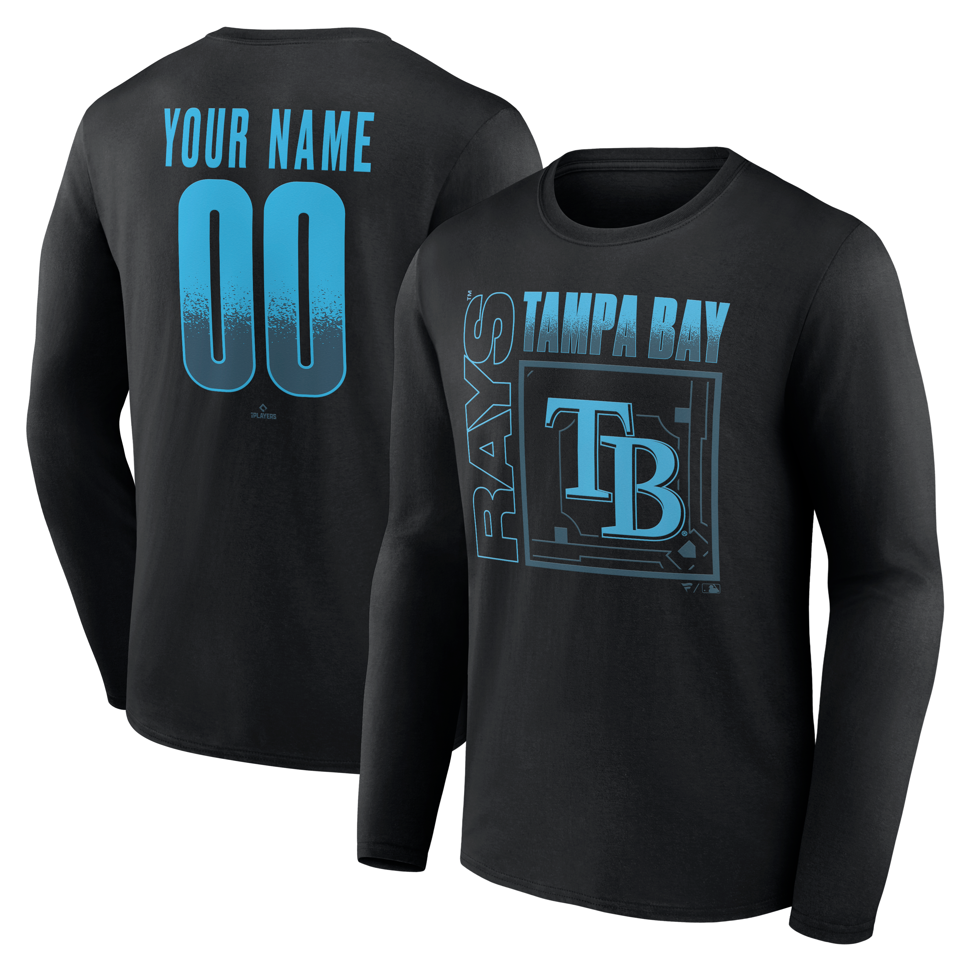 Men's Black Tampa Bay Rays  Home Field Pop Personalized Name & Number Long Sleeve T-Shirt
