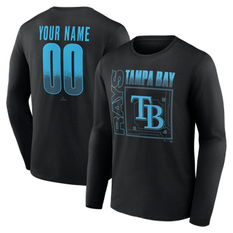 Men's Black Tampa Bay Rays  Home Field Pop Personalized Name & Number Long Sleeve T-Shirt