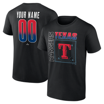 Men's Black Texas Rangers  Home Field Pop Personalized Name & Number T-Shirt