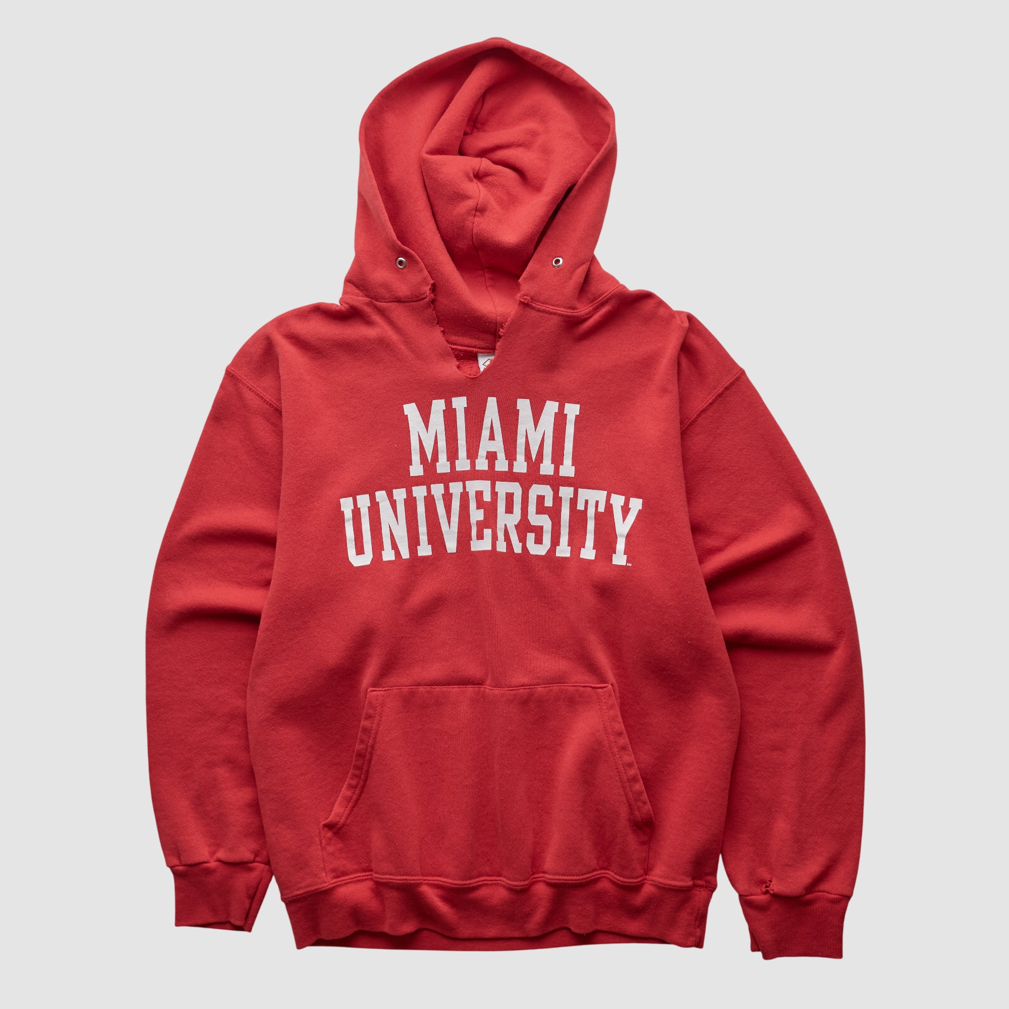 Miami University RedHawks Cotton Exchange 2000s Hooded Pullover Sweatshirt - Red - XXS by Fanatics Real Vintage
