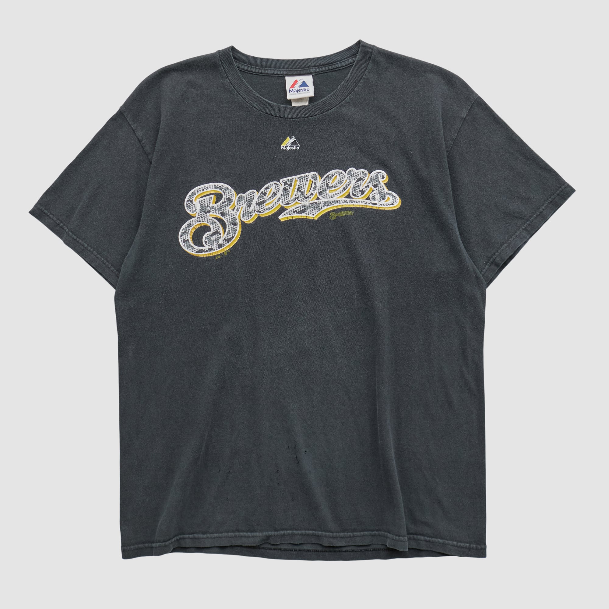 Milwaukee Brewers Majestic 2010s T-shirt - Black - S by Fanatics Real Vintage