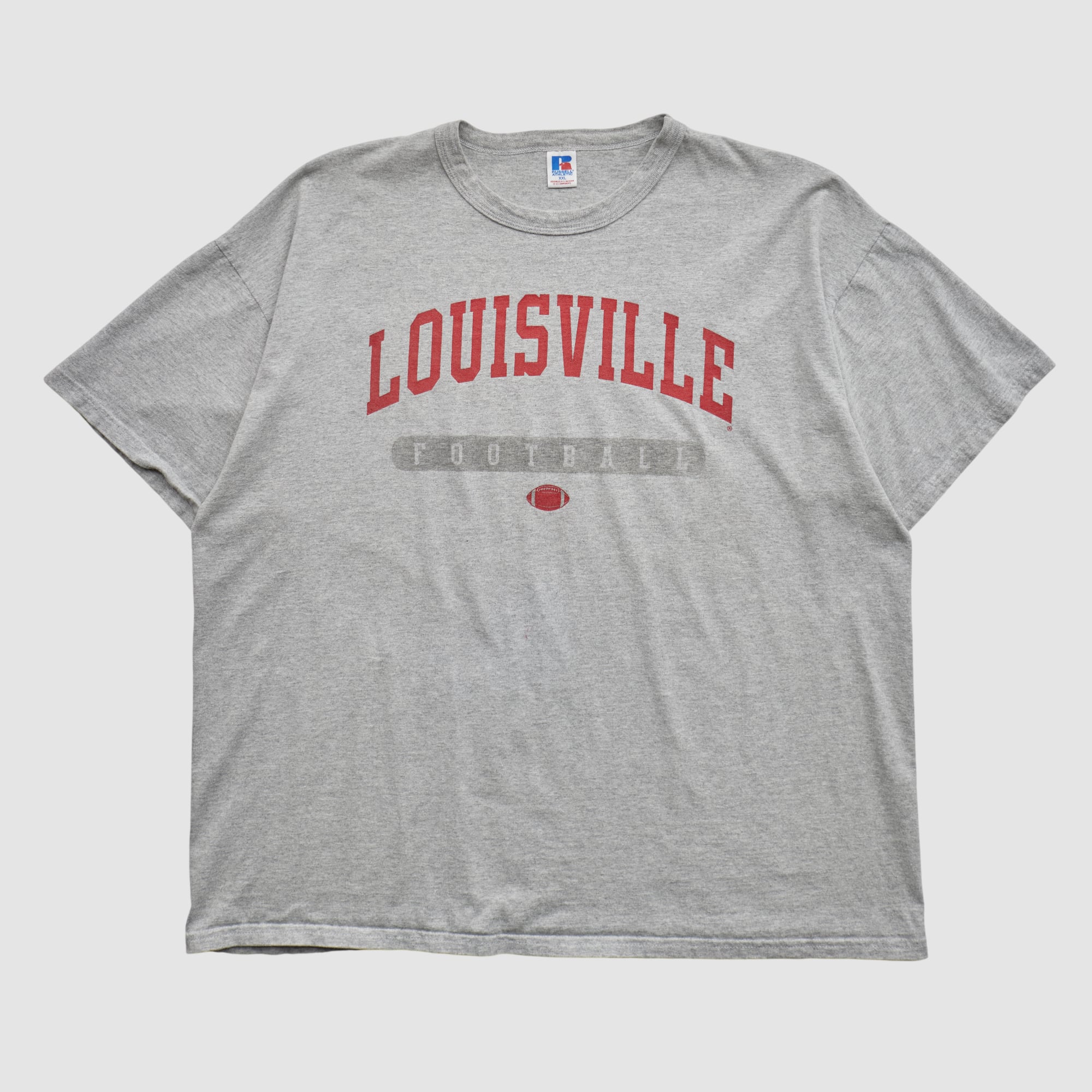 Louisville Cardinals Russell 2000s T-shirt - Heather Gray - 3XL by Fanatics Real Vintage