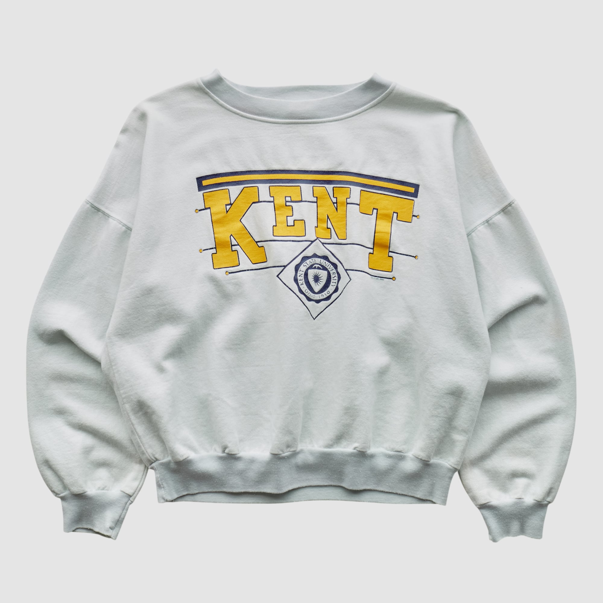 Kent State Golden Flashes Wolf 90s Pullover Sweatshirt - White - L by Fanatics Real Vintage