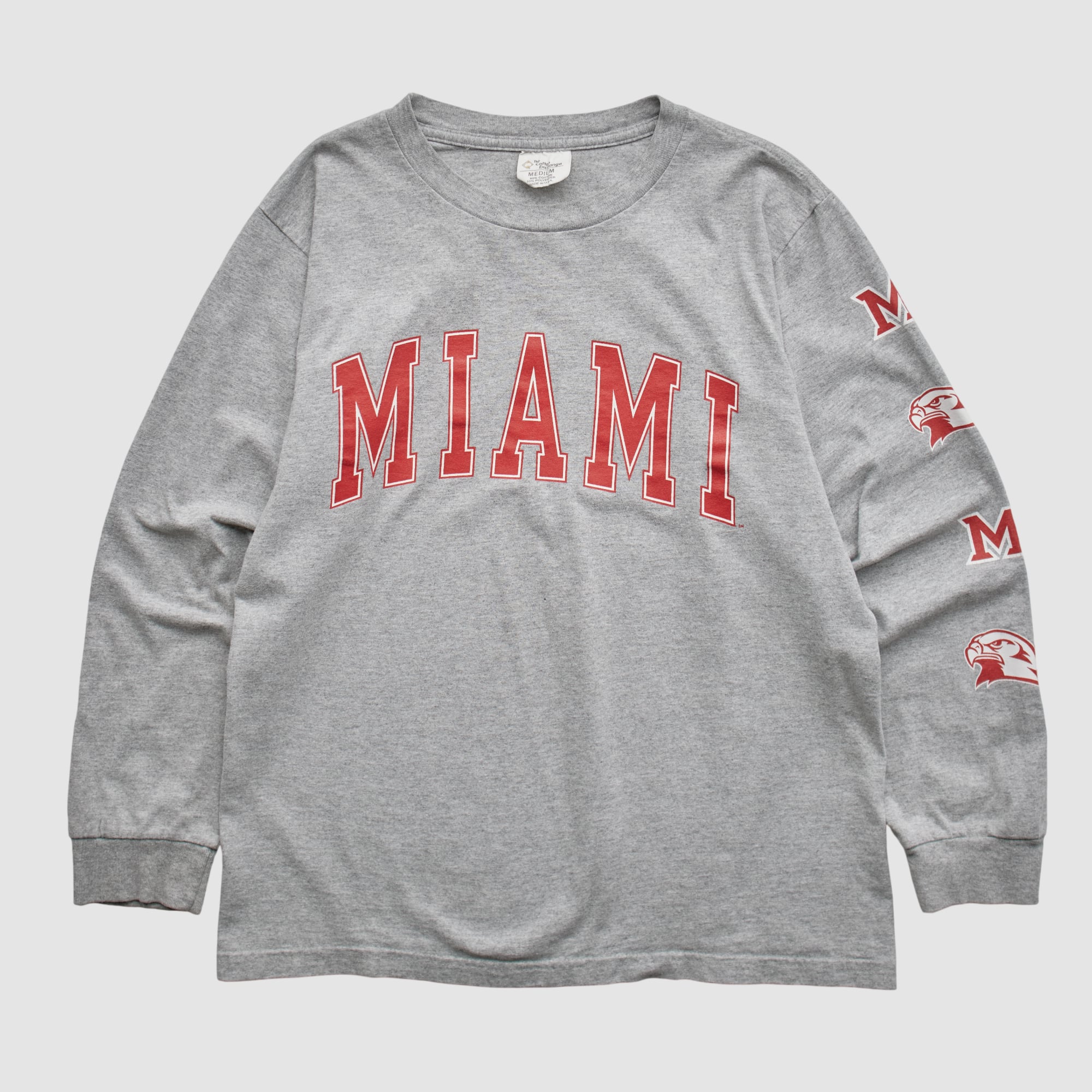 Miami University RedHawks Great Cotton Exchange 2000s Long Sleeve T-shirt - Heather Gray - S by Fanatics Real Vintage