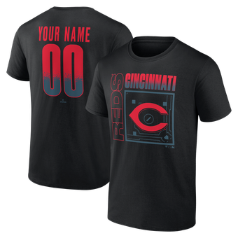 Men's Black Cincinnati Reds Big & Tall Home Field Pop Personalized Name & Number T-Shirt