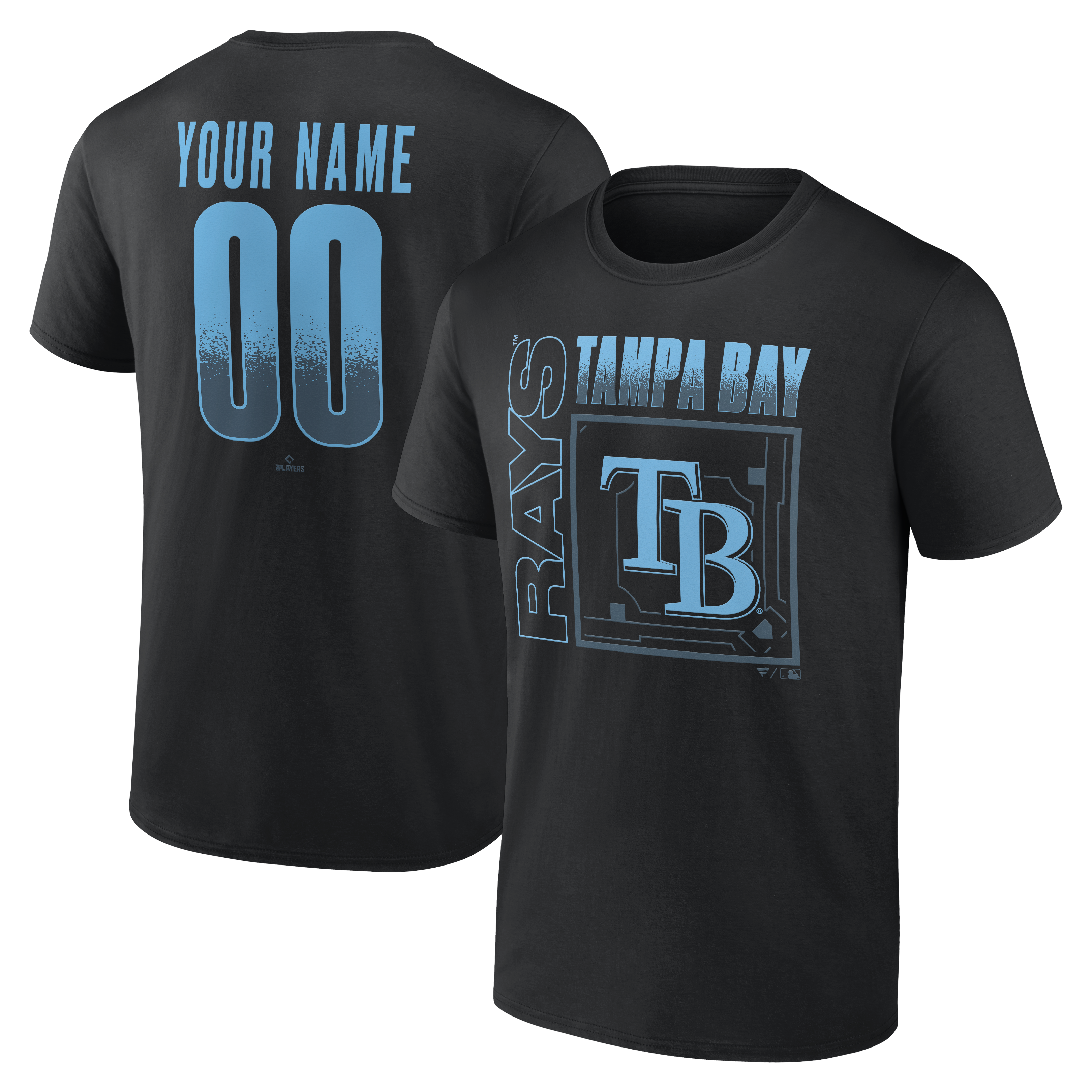 Men’s Black Tampa Bay Rays Big & Tall Home Field Pop Personalized Name & Number T-Shirt