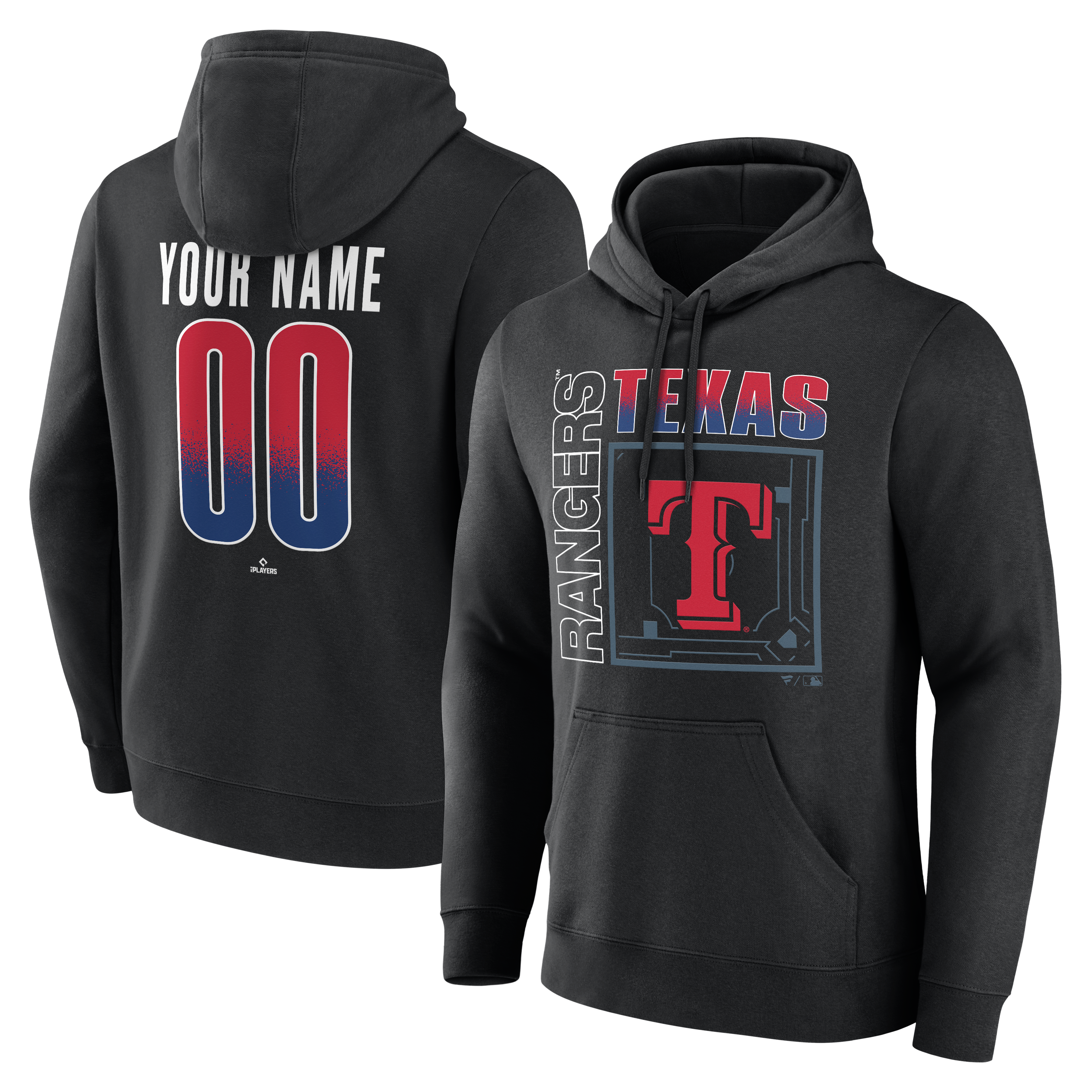 Men’s Black Texas Rangers Big & Tall Home Field Pop Personalized Name & Number Hoodie Men’s Black Texas Rangers Big & Tall Home Field Pop Personalized Name & Number Hoodie