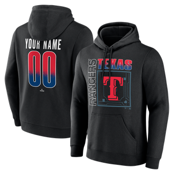 Men's Black Texas Rangers Big & Tall Home Field Pop Personalized Name & Number Hoodie