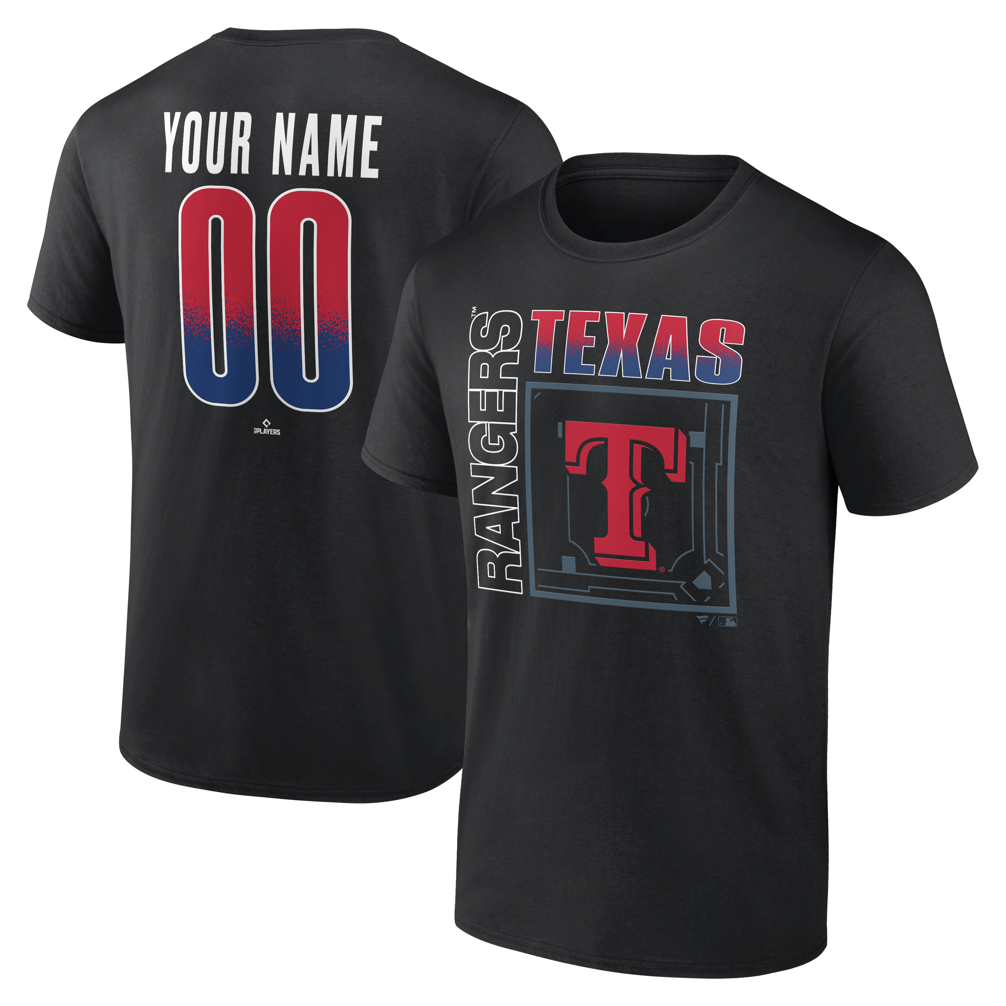 Men’s Black Texas Rangers Big & Tall Home Field Pop Personalized Name & Number T-Shirt Men’s Black Texas Rangers Big & Tall Home Field Pop Personalized Name & Number T-Shirt