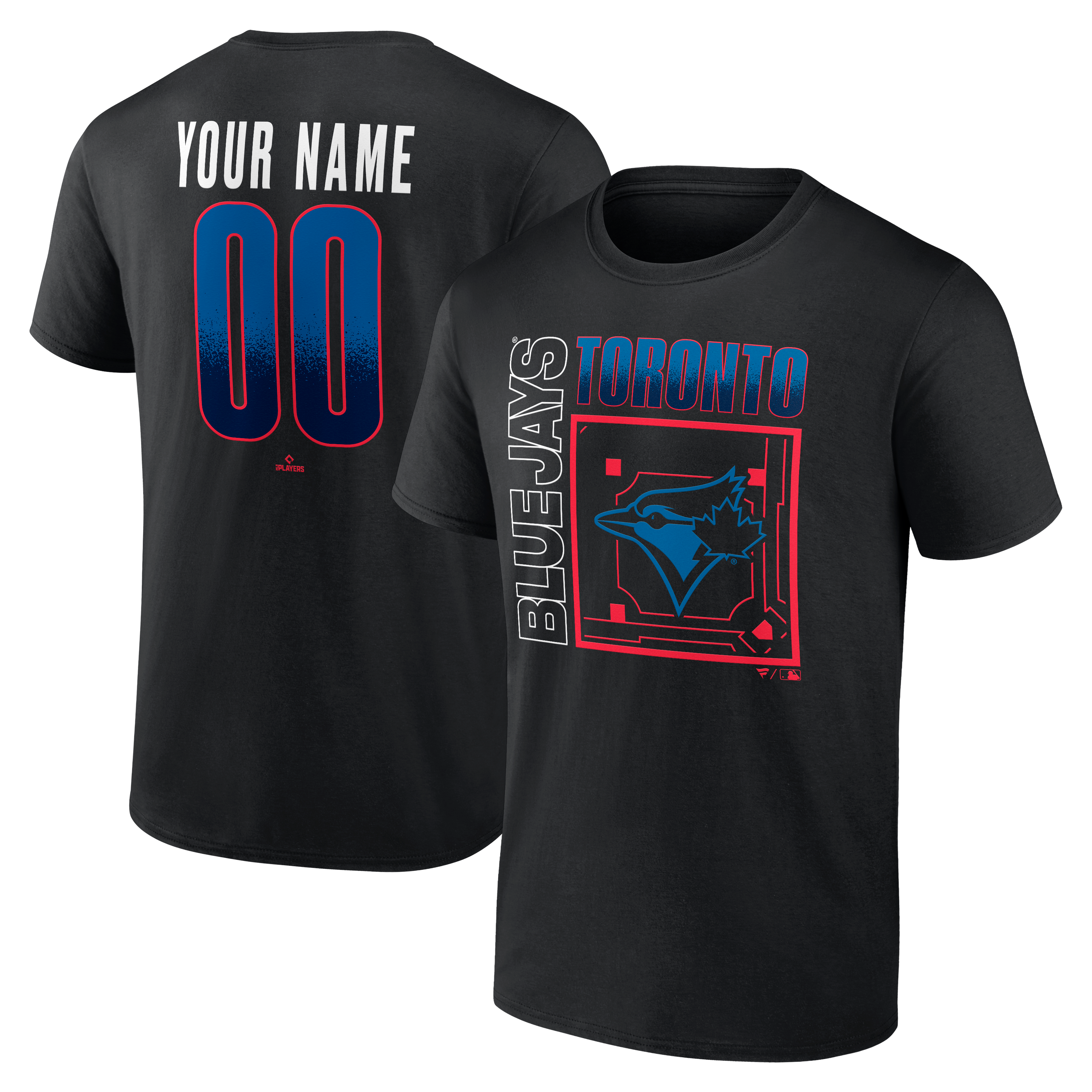 Men's Black Toronto Blue Jays Big & Tall Home Field Pop Personalized Name & Number T-Shirt