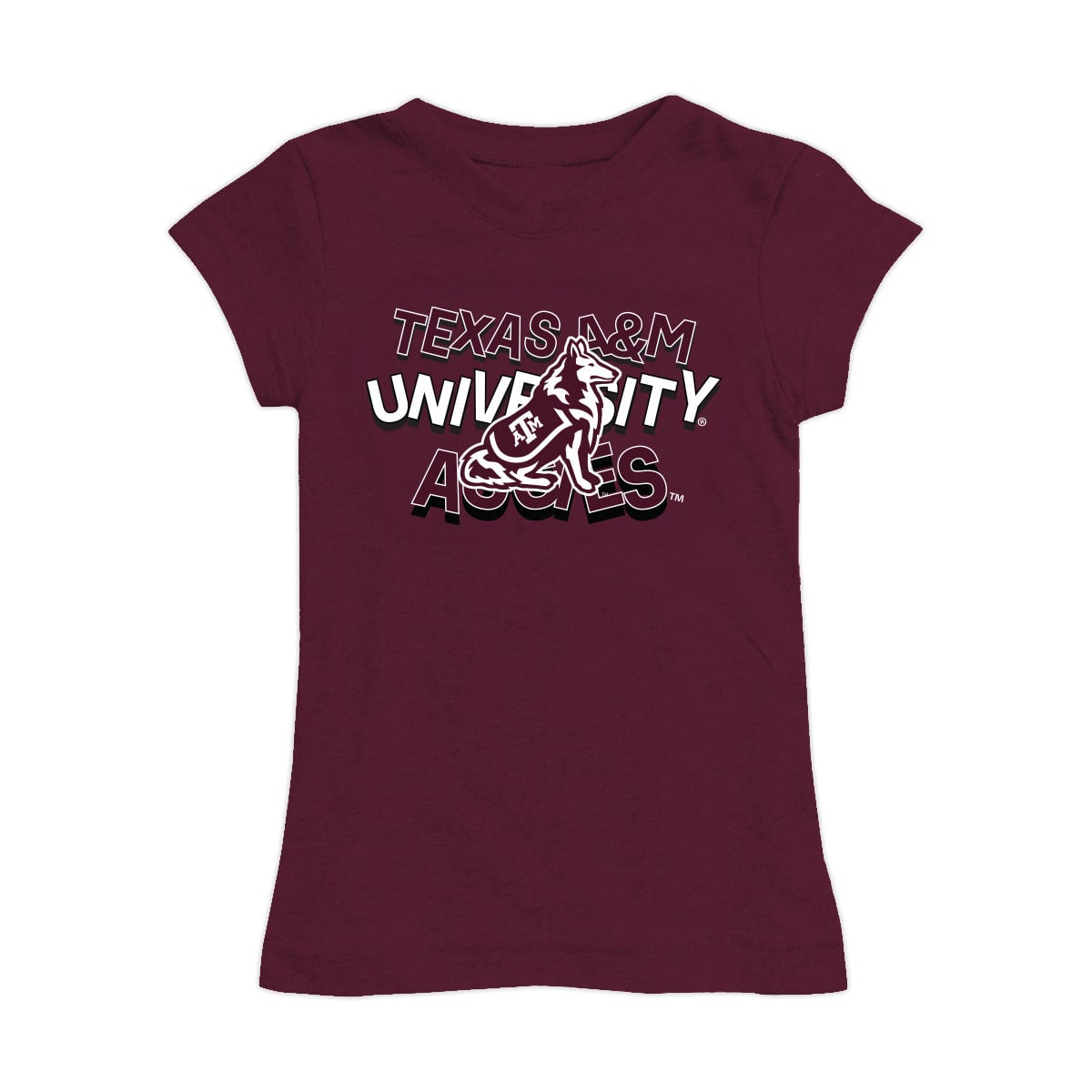 Girls Youth Vive La Fete Maroon Texas A&M Aggies Mascot & Name Fitted T-Shirt