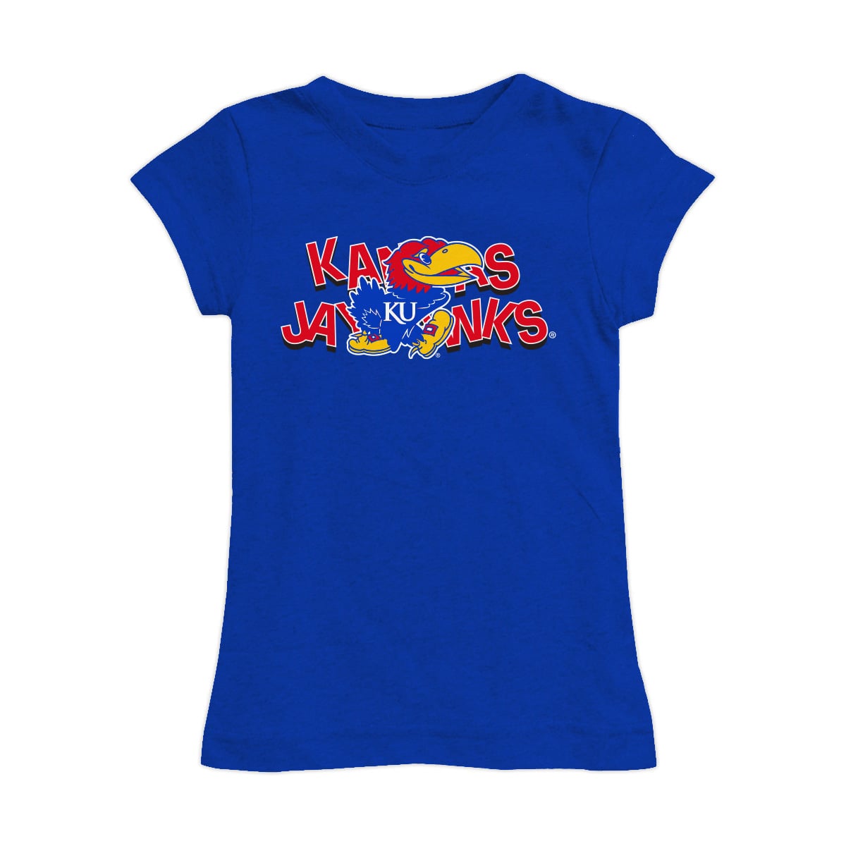 Girls Youth Vive La Fete Royal Kansas Jayhawks Mascot & Name Fitted T-Shirt
