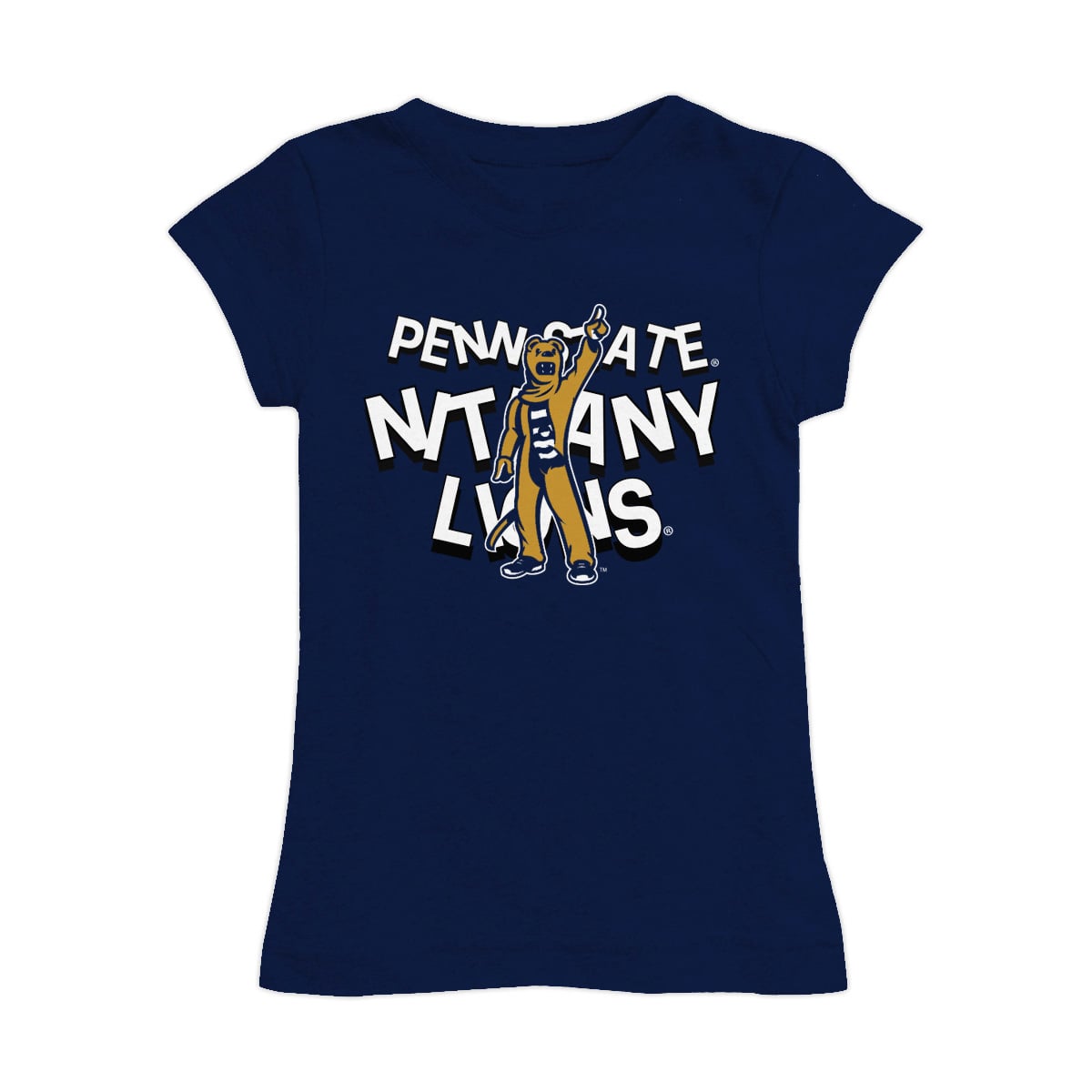 Girls Toddler Vive La Fete Navy Penn State Nittany Lions Mascot & Name Fitted T-Shirt