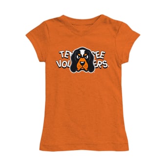 Girls Toddler Vive La Fete Tennessee Orange Tennessee Volunteers Mascot & Name Fitted T-Shirt