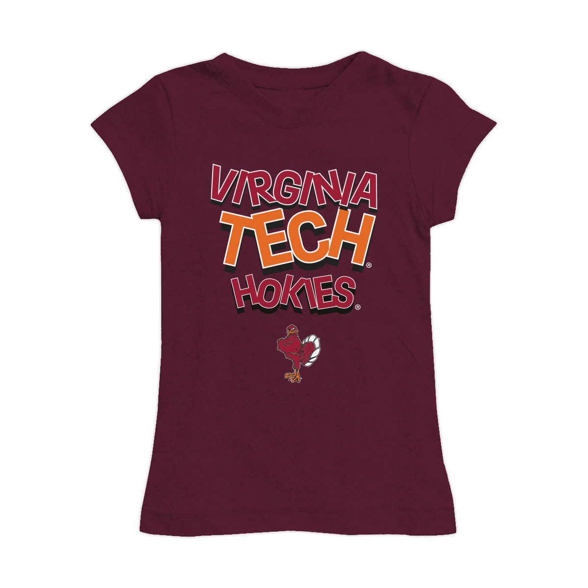 Girls Toddler Vive La Fete Maroon Virginia Tech Hokies Mascot & Name Fitted T-Shirt