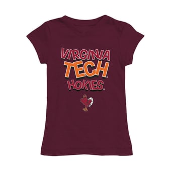 Girls Toddler Vive La Fete Maroon Virginia Tech Hokies Mascot & Name Fitted T-Shirt