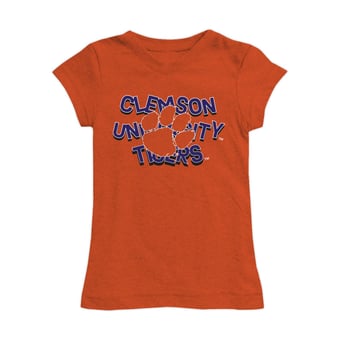 Girls Toddler Vive La Fete Orange Clemson Tigers Mascot & Name Fitted T-Shirt